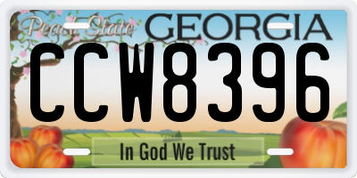 GA license plate CCW8396
