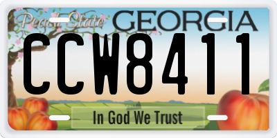 GA license plate CCW8411