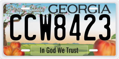 GA license plate CCW8423