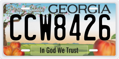 GA license plate CCW8426