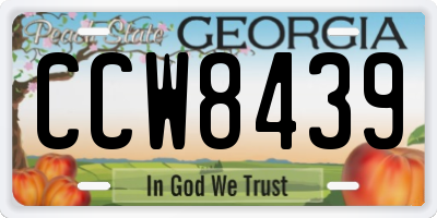 GA license plate CCW8439
