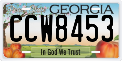 GA license plate CCW8453