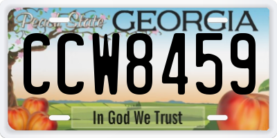 GA license plate CCW8459