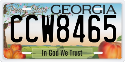GA license plate CCW8465