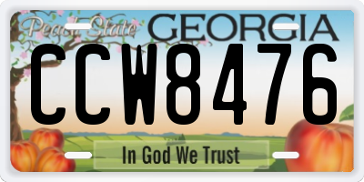 GA license plate CCW8476