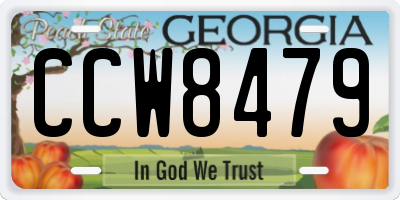 GA license plate CCW8479