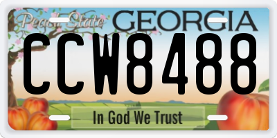 GA license plate CCW8488