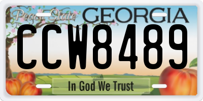 GA license plate CCW8489