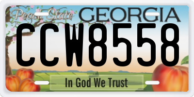 GA license plate CCW8558