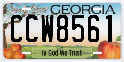 GA license plate CCW8561