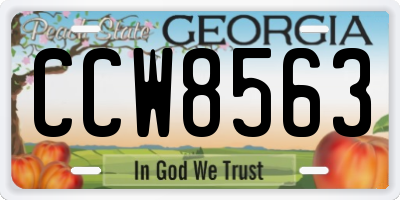 GA license plate CCW8563