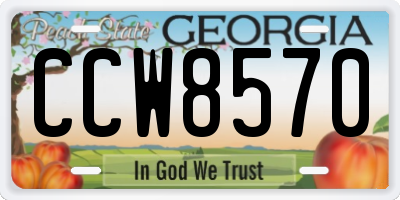 GA license plate CCW8570