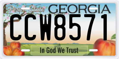 GA license plate CCW8571