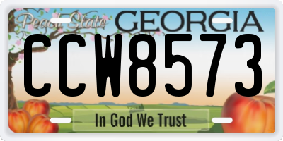 GA license plate CCW8573
