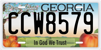 GA license plate CCW8579