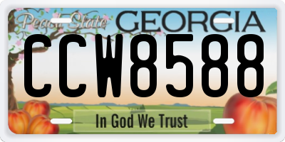 GA license plate CCW8588