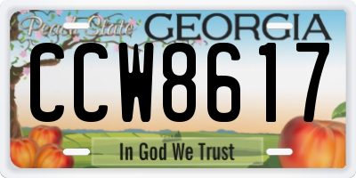 GA license plate CCW8617