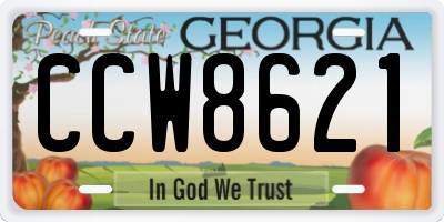 GA license plate CCW8621