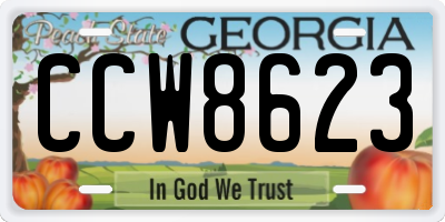 GA license plate CCW8623