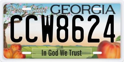 GA license plate CCW8624