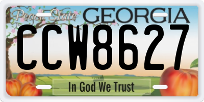 GA license plate CCW8627