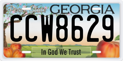 GA license plate CCW8629