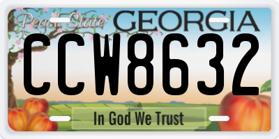 GA license plate CCW8632