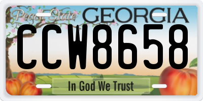 GA license plate CCW8658
