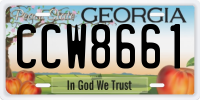 GA license plate CCW8661