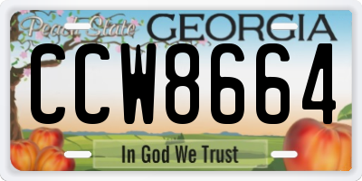 GA license plate CCW8664