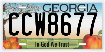GA license plate CCW8677