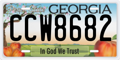 GA license plate CCW8682