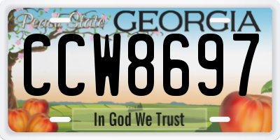 GA license plate CCW8697