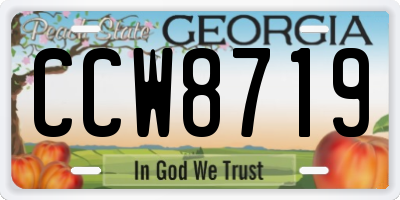 GA license plate CCW8719