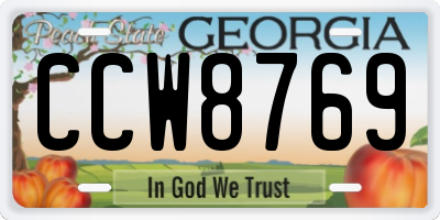 GA license plate CCW8769