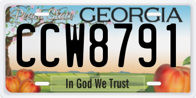 GA license plate CCW8791