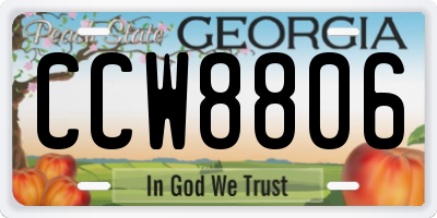 GA license plate CCW8806