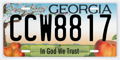 GA license plate CCW8817