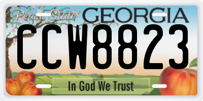 GA license plate CCW8823