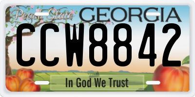 GA license plate CCW8842