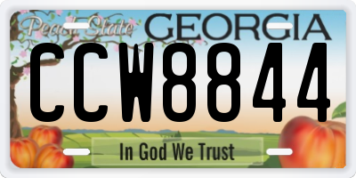 GA license plate CCW8844