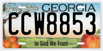 GA license plate CCW8853