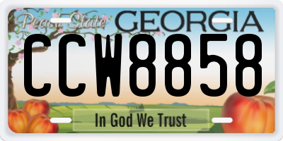 GA license plate CCW8858