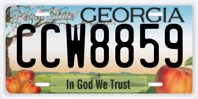 GA license plate CCW8859