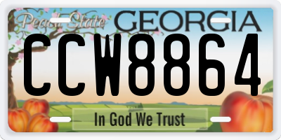 GA license plate CCW8864