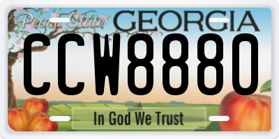 GA license plate CCW8880