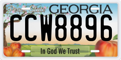 GA license plate CCW8896