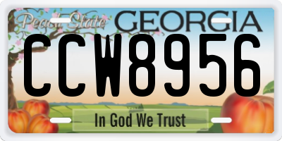 GA license plate CCW8956