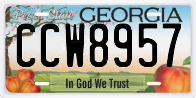 GA license plate CCW8957