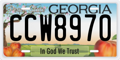 GA license plate CCW8970